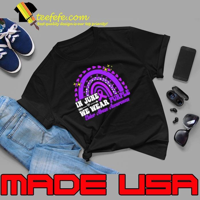 In June Purple Elder Abuse Awareness Rainbow Leopard Unisex