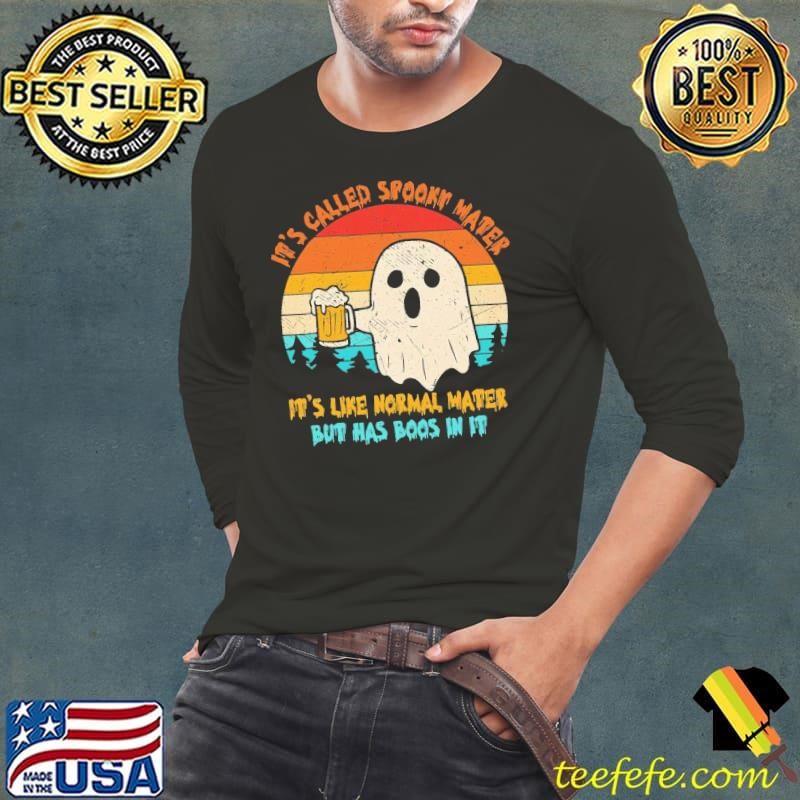 It's Called Spooky Water Has Boos In Beer Retro Halloween T-Shirt