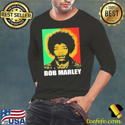 Jimi Hendrix Bob Marley parody Shirt