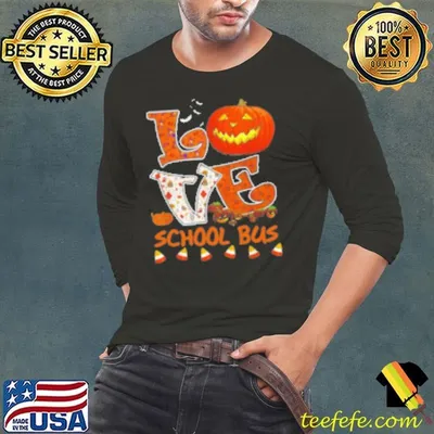 Love School Bus Halloween Shirt