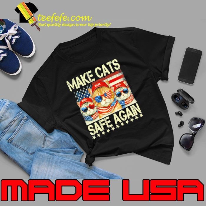 Make Cats Safe Again Cat Sunglasses And Hat American Flag Election 2024 Unisex