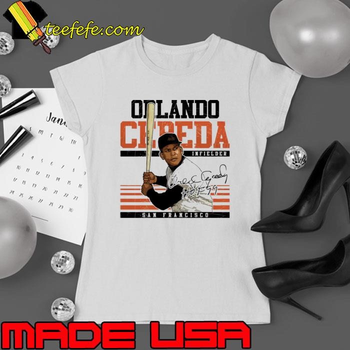 Orlando Cepeda Puerto Rican first baseman San Francisco Sport Signature T-Shirt