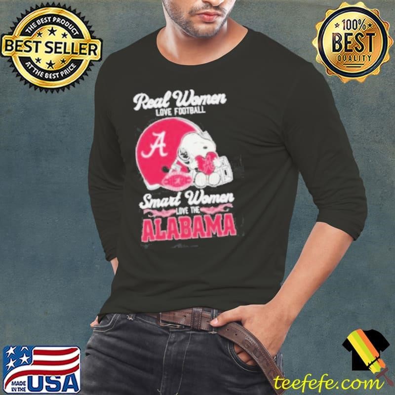 Real Women Love Football Smart Women Love The Alabama Crimson Tide X Snoopy Shirt