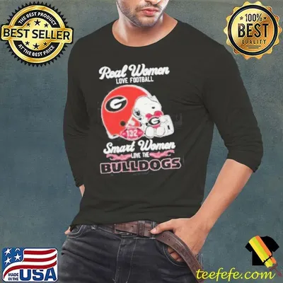 Real Women Love Football Smart Women Love The Georgia Bulldogs X Snoopy Shirt