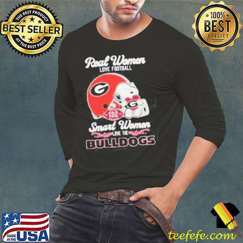 Real Women Love Football Smart Women Love The Georgia Bulldogs X Snoopy Shirt