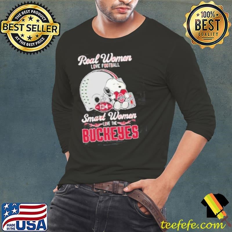 Real Women Love Football Smart Women Love The Ohio State Buckeyes X Snoopy Shirt