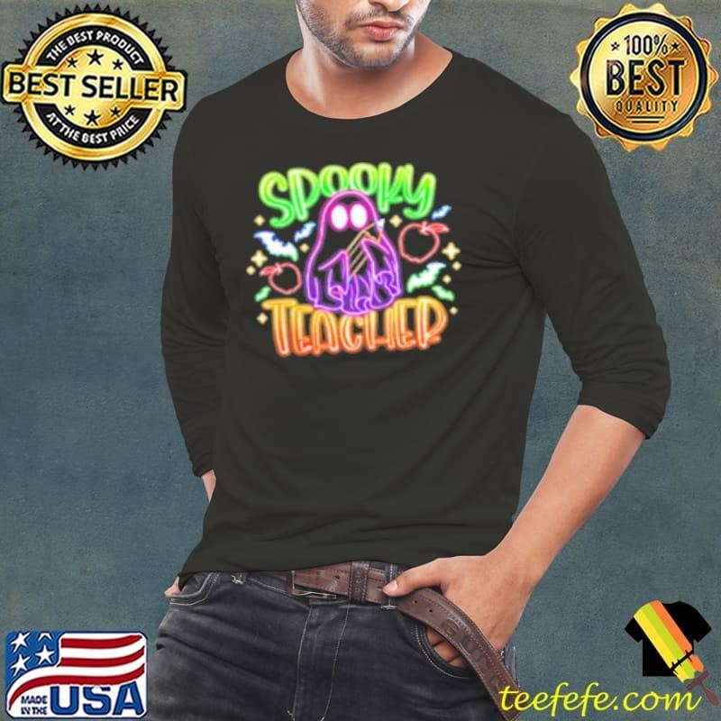 Spooky Teacher Halloween Neon Teacher Shirt