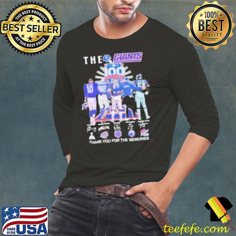 The NY Giants Players 100 Season Thank You For The Memoirs Signatures Shirt