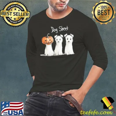 Three Dog Sheet Funny Halloween , Halloween Ghost Dog Shirt