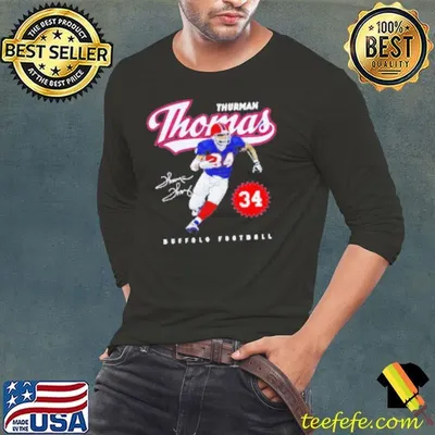 Thurman Thomas Buffalo Bills Script Signature Vintage Shirt