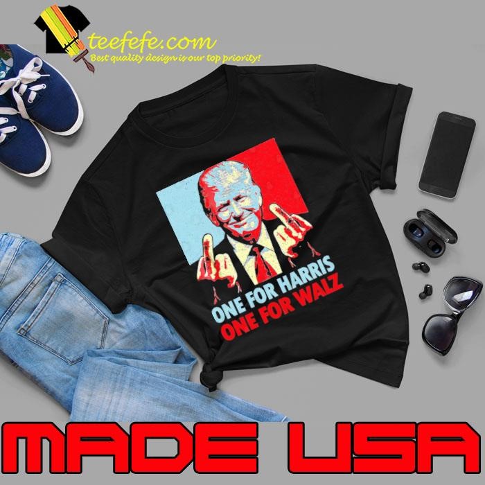 Trump Middle Finger Harris Waltz 2024 Retro Unisex