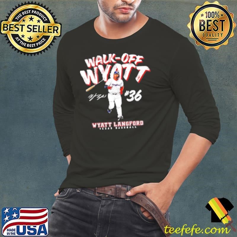 Walk Off Wyatt Wyatt Langford Exas Rangers Signature Long Sleeve Tee