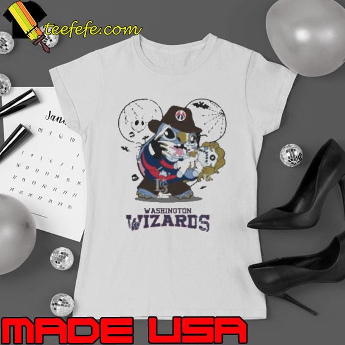 Washington Wizards Stitch Freddy Krueger Halloween Ladies tee