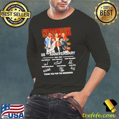 08th Anniversary of Stranger Things 2016 2024 thank you for the memories shirt