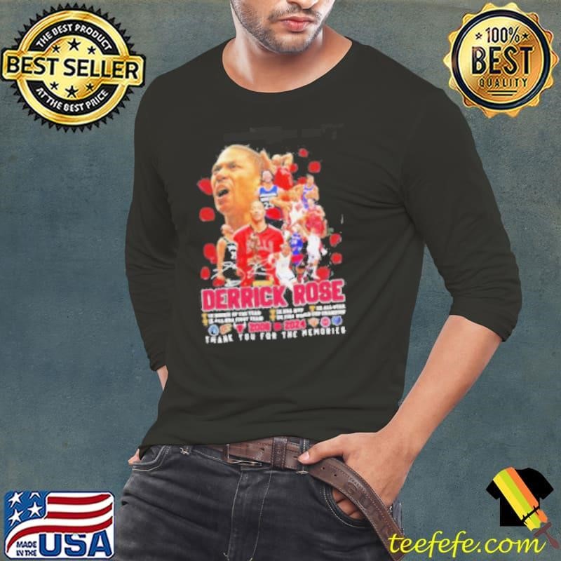 2008 2024 Derrick Rose Thank You For The Memories Signature Long Sleeve Tee