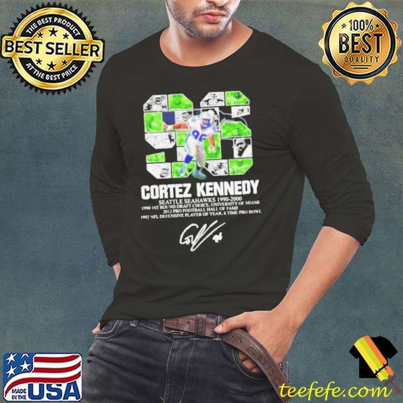 96 Cortez Kennedy Seattle Seahawks 1990 2000 signature Long Sleeve Tee