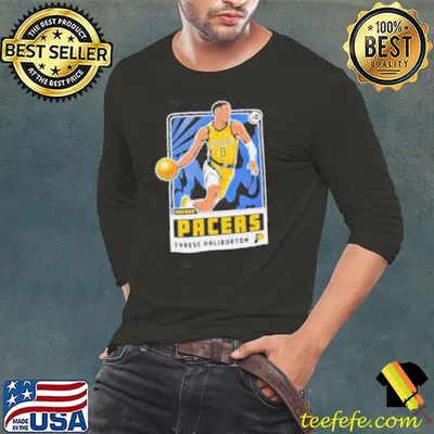 Adult indiana pacers tyrese haliburton player card shirt