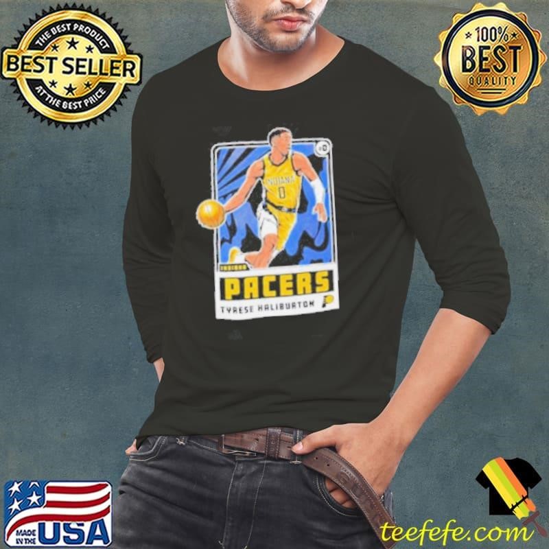 Adult indiana pacers tyrese haliburton player card shirt