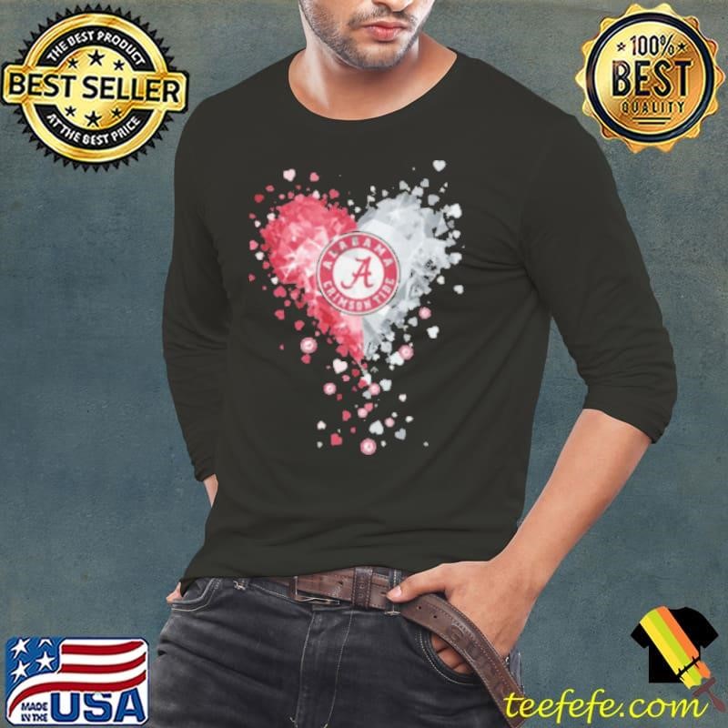 Alabama Crimson Tide Crystal Heart Long Sleeve Tee
