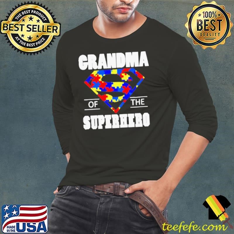 Autism Grandma of the Superhero Long Sleeve Tee