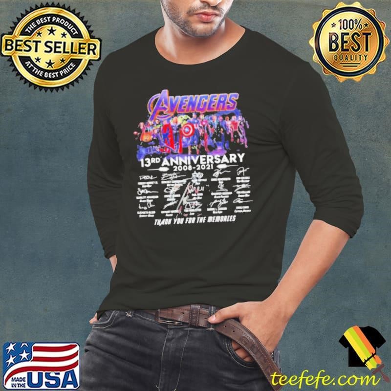 Avengers 13rd Anniversary 2008 2021 Thank You For The Memories Signature shirt
