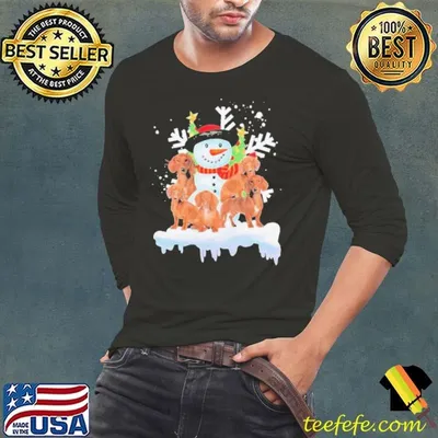 Awesome Dachshund snowman merry christmas shirt