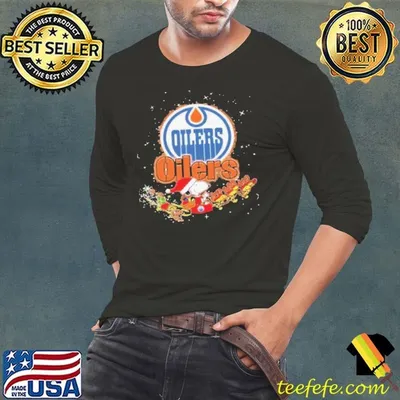 Awesome Edmonton Oilers Snoopy Christmas shirt