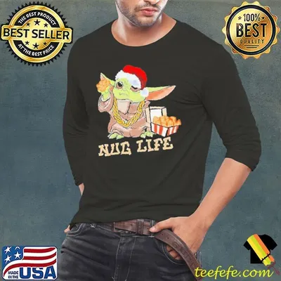 Baby Yoda hat Santa nug life Merry Christmas shirt