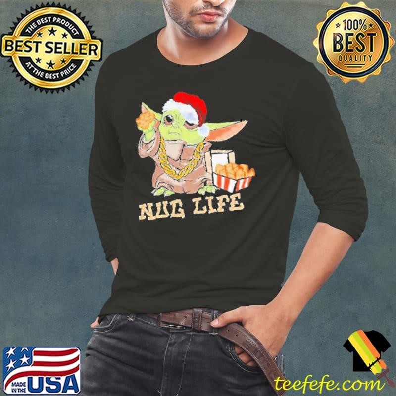 Baby Yoda hat Santa nug life Merry Christmas shirt