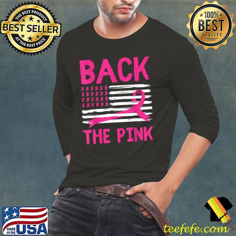 Back The Pink Breast Cancer Awareness US Flag T-Shirt