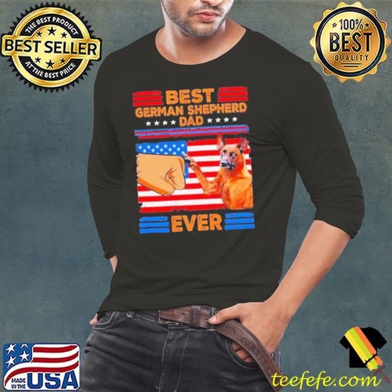 Best German Shepherd dad ever American flag shirt