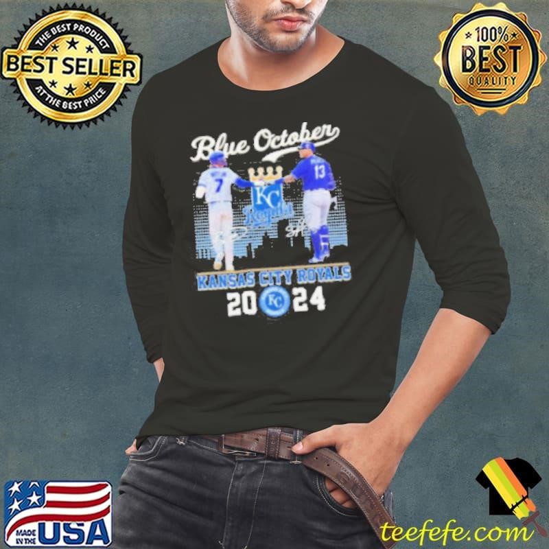 Blue October 7 Witt Jr And 13 Perez Kansas City Royals 2024 City Shirt