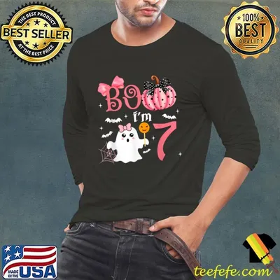 Boo I'm Seven Ghost Seventh 7th Birthday Halloween T-Shirt