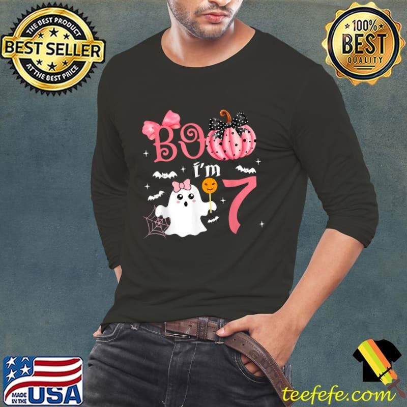 Boo I'm Seven Ghost Seventh 7th Birthday Halloween T-Shirt