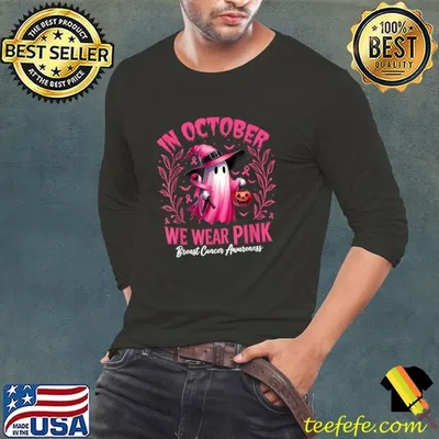 Breast Cancer Halloween In October We Wear Pink Ghost T-Shirt