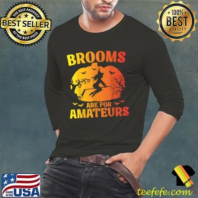 Brooms Are For Amateurs Hockey Stick Pumpkin Hockey T-Shirt