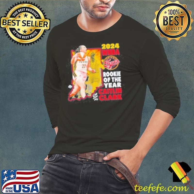 Caitlin Clark Navy Indiana Fever WNBA Rookie Of The Year 2024  Shirt