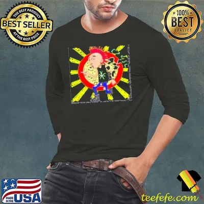 Cartoon Punk Rock Guy Weed Shirt