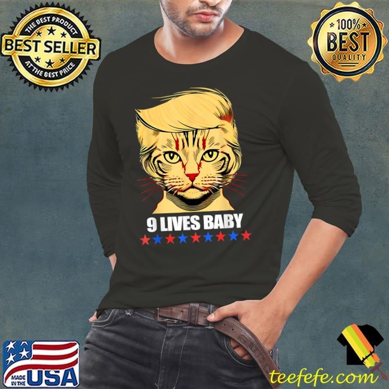Cat Trump 9 Lives Baby Stars Election 2024 T-Shirt