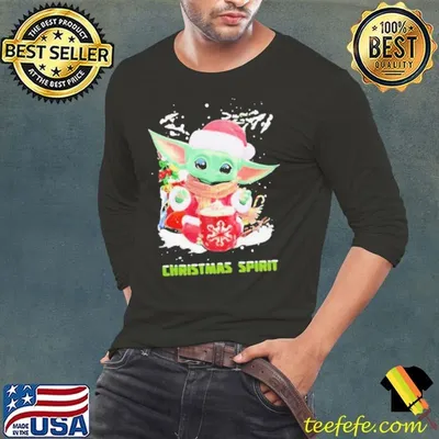 Christmas Spirit Yoda Baby Wear Pajama Santa Xmas shirt