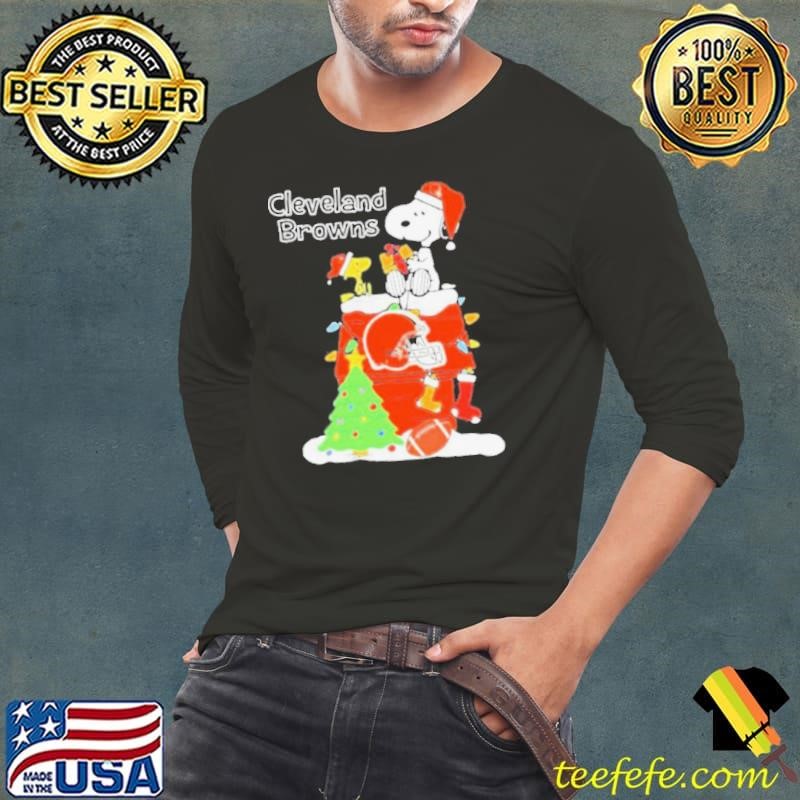 Christmas snoopy cleveland browns 2024 Long Sleeve Tee
