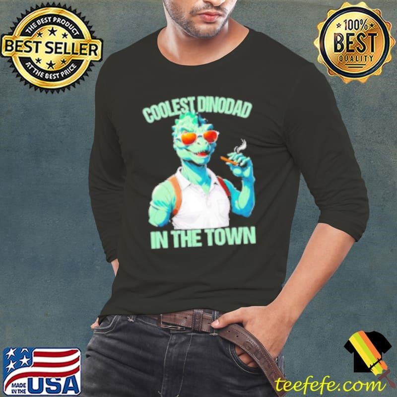 Coolest Dino Dad T Rex Daddy Saurus Dinosaur Fathers Day Cartoon Shirt