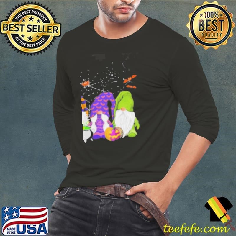 Cute Gnome Happy Halloween Fall Candy Corn Pumpkin Long Sleeve Tee