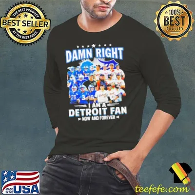 Damn Right I Am A Detroit Fan Detroit Tigers Detroit Lions Now And Forever Shirt