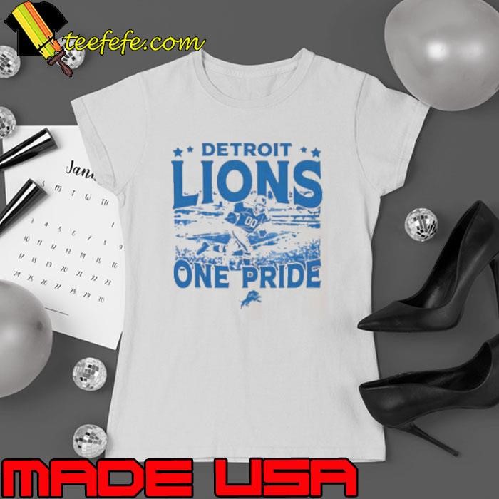 Detroit Lions one pride logo Ladies tee