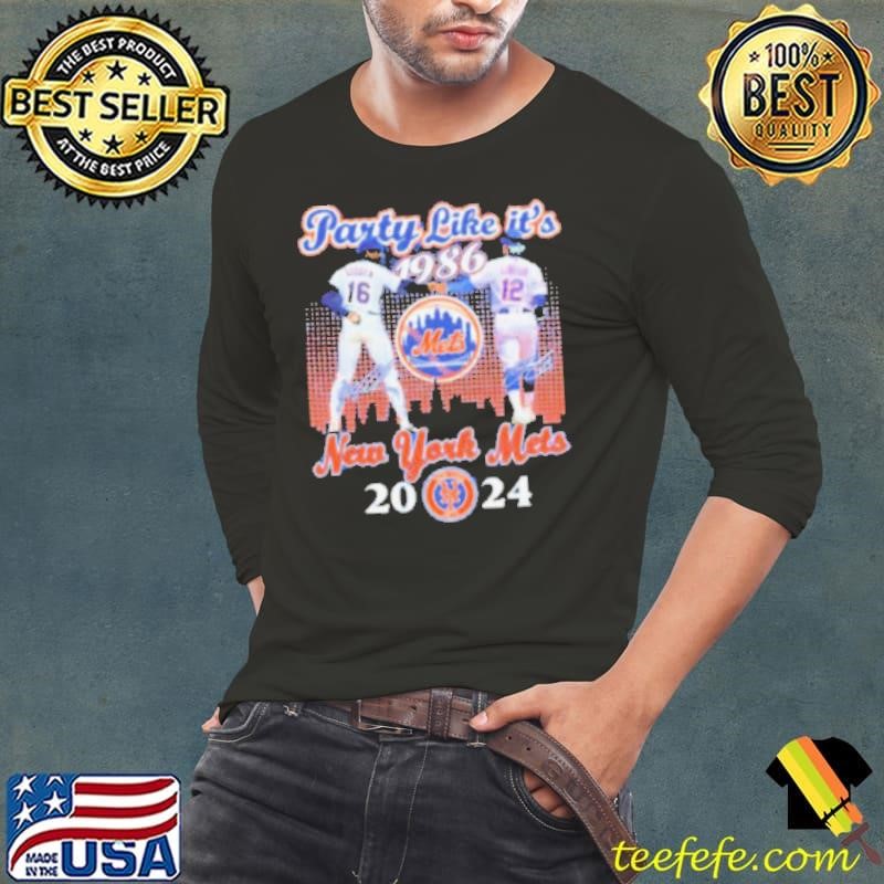 Dwight Gooden Francisco Lindor Party Like It’s 1986 New York Mets MLB 2024 Signatures shirt