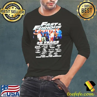 Fast and Furious 20 years 2001 2021 thank you for the memories shirt