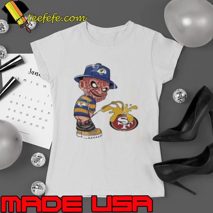 Freddy Krueger Los Angeles Rams Piss On San Francisco 49ers Halloween 2024 NFL Shirt