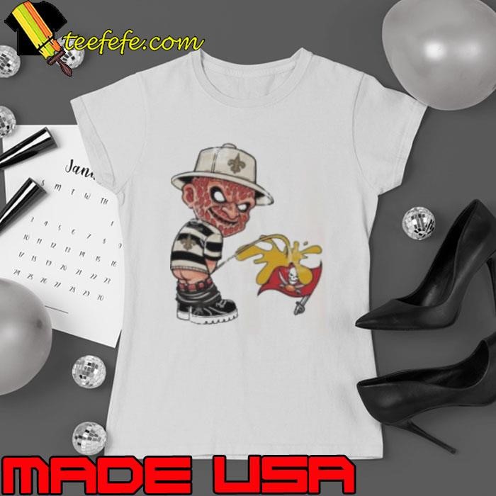 Freddy Krueger New Orleans Saints Piss On Tampa Bay Buccaneers Halloween 2024 NFL Shirt