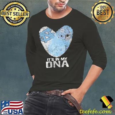 Funny North Carolina Tar Heels Football It’s In My DNA Heart shirt